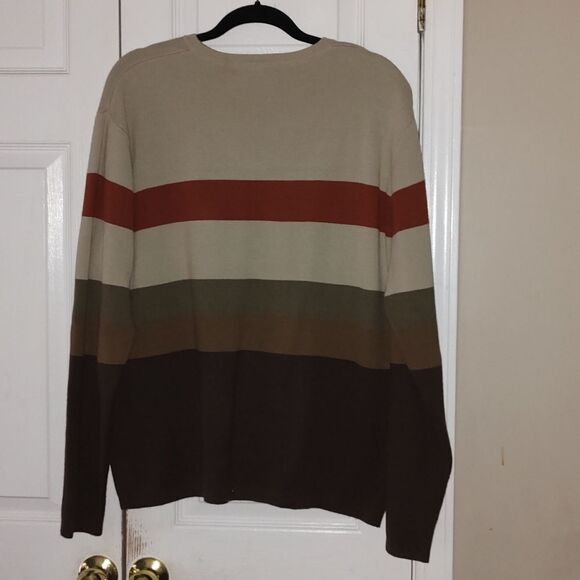 Geoffrey Beene   multicolor striped crewneck  sweater  Sz L - Picture 5 of 5